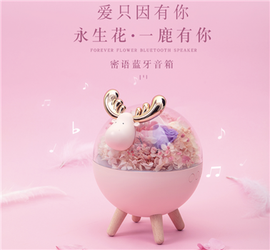 藍牙蜜語音箱永生花小夜燈小鹿氛圍燈