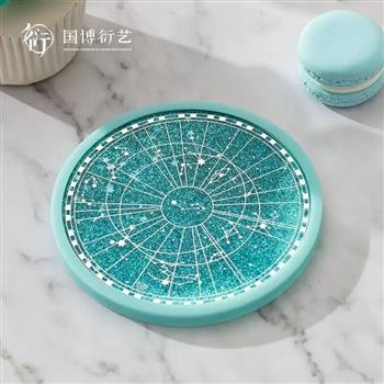 中國國家博物館創(chuàng)意星圖流沙杯墊圓形隔熱墊中國風(fēng)杯墊喬遷新居禮